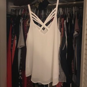 White tank, cross cross front